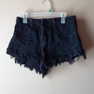 Black high rise booty shorts